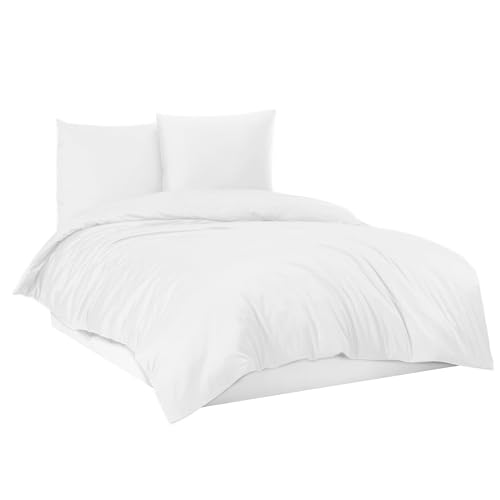 Mixibaby Flannel Feinbieber Bettwäsche Bettgarnitur Bettbezug 100% 135x200cm 155x220cm, Größe:155 x 220 cm, Farbe:Weiß