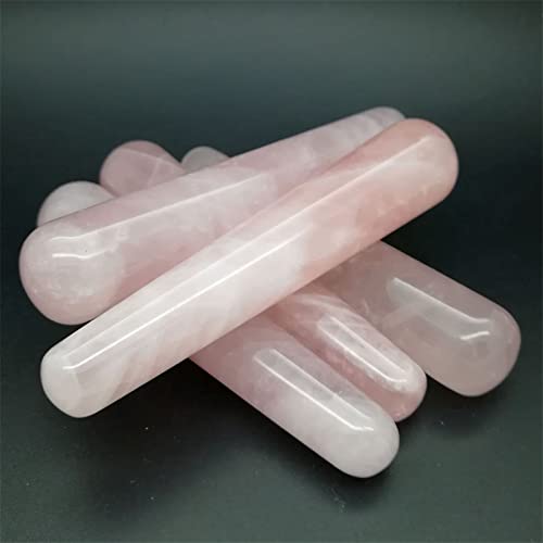 Natürlicher Rosenquarz-Stein-Rosa-Kristall-Massagestäbe Reiki-Stick Anti-Age-Werkzeug 1St