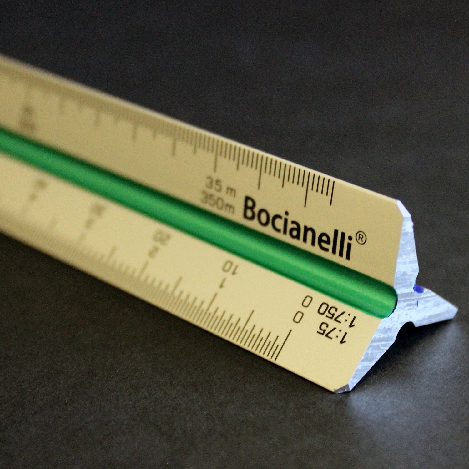 Bocianelli Maßstab Lineal 30 cm Aluminium Dreikantmaßstab Maßstabslineal 1:10 1:20 1:25 1:50 1:75 1:100 1:125 1:200 1:250 1:500 1:750 1:1250 Metall Lineal 30cm für Architekt oder Ingenieur