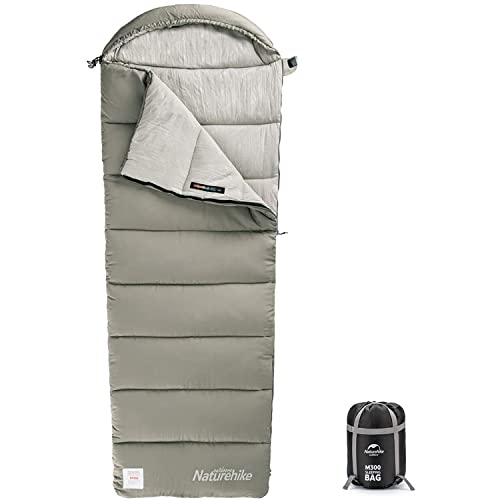 Naturehike Baumwollschlafsack mit Kapuze Umschlag Schlafsack zum Wandern mit dem Rucksack Camping Drinnen und Draußen (Kiefernblattgrün M300)