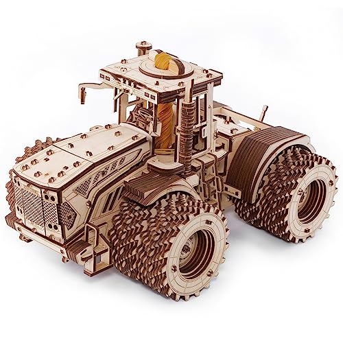 EWA Eco-Wood-Art - KIROVETS K-7M mechanischer Traktor dreidimensionales Puzzle für Erwachsene und Jugendliche - Kollektion ohne Klebstoff - 596 Details, Farbe Natur