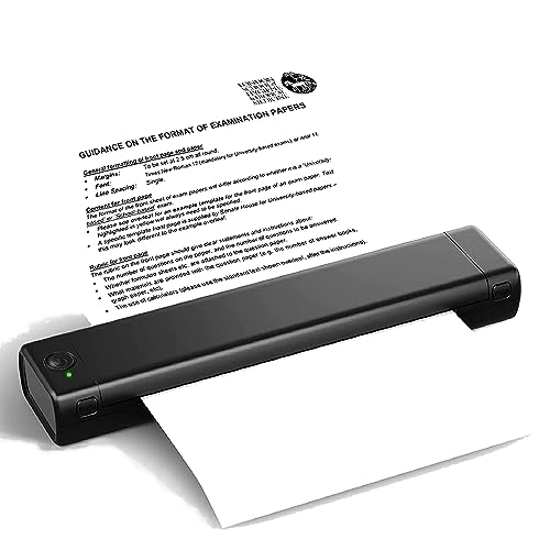 Tragbare Drucker - COLORWING M08F Bluetooth-Thermodrucker, Kabelloser Reisedrucker für Mobiles Büro, Unterstützt 8,26"x 11,69" A4-Thermopapier, Kompatibel mit Android- und iOS-Telefonen