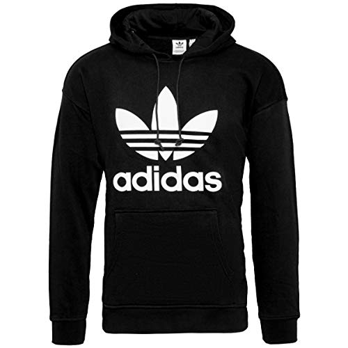 adidas Womens TRF Hoodie Hooded Sweatshirt, Black/White, 32