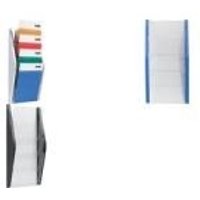 helit Wand-Prospekthalter, DIN A4 hoch, 4 Fächer, silber Seitenteile aus farbigem PP, Fächer aus glasklarem PS (H6270100)