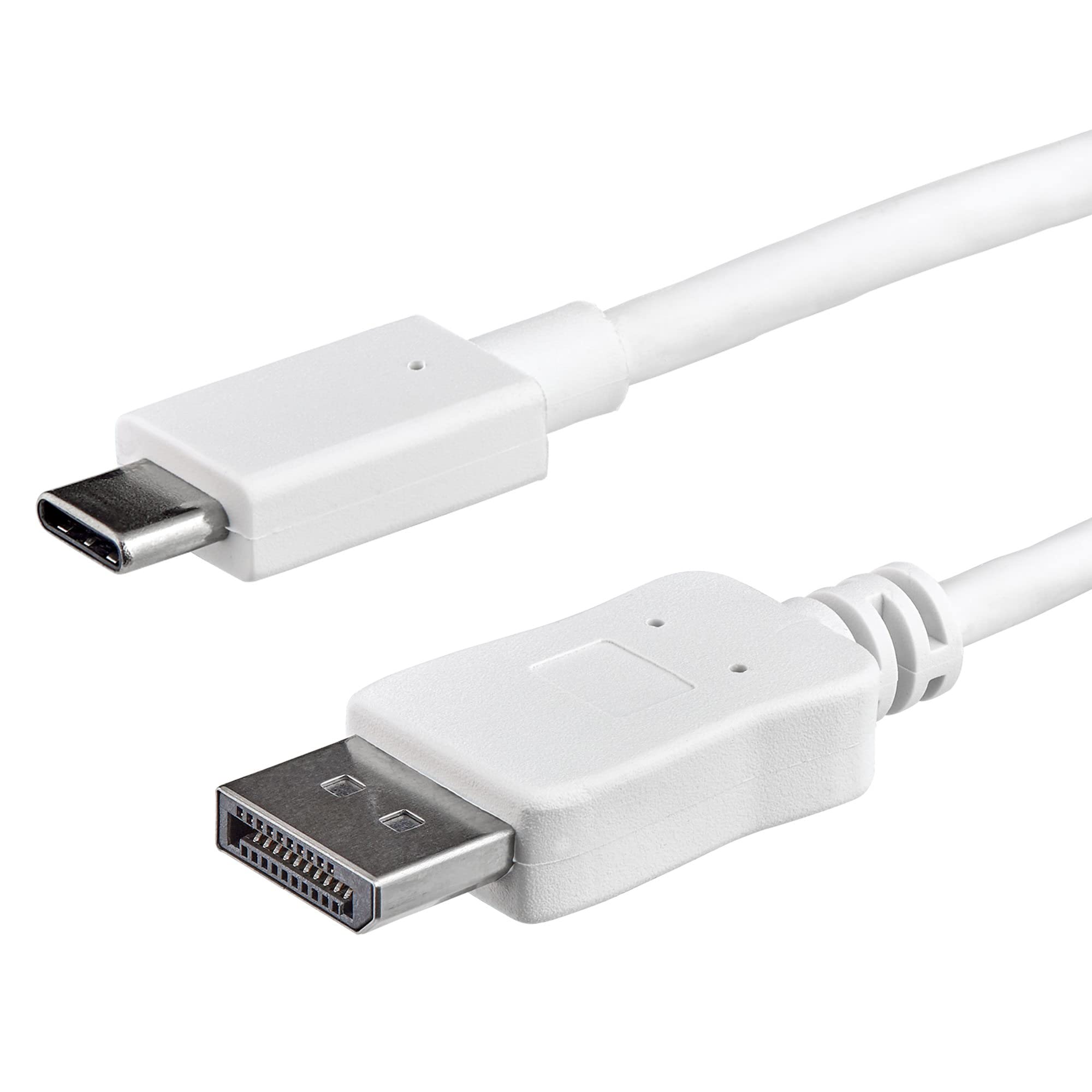 StarTech.com 1m USB-C auf DisplayPort 1.2 Kabel 4K 60Hz - USB-C auf DP Adapterkabel/Videoadapter - HBR2 - USB-C DP Alt Mode auf DP Monitor Videokabel - Thunderbolt 3 kompatibel - Weiß (CDP2DPMM1MW)