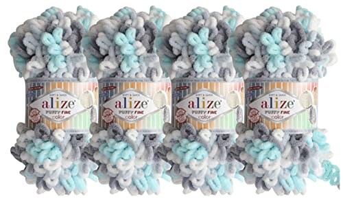 Alize Puffy 5939 Babydecke, feine Farbe, kleine Schlaufe, 100 % Micropolyester, weiches Garn, 400 g, 400 g