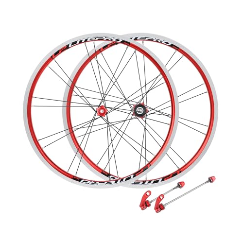 Klappbare Fahrradräder 20" 406/451 V-Bremse BMX Vorder- Und Hinterradsatz Aluminiumlegierung 7/8/9/10/11 Geschwindigkeit Schnellspanner 74/130MM 20 Löcher (Color : Red, Size : 451)