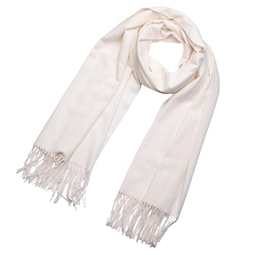 DonDon Damen Winter-Schal groß und flauschig 200 x 70 cm - Creme