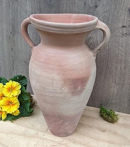 Rustikale Amphore ca. 45 cm hoch mit 2 Henkel aus Terracotta Terrakotta Vase Krug Deko Garten Mediterran