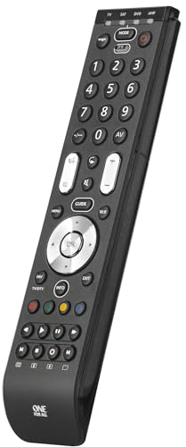 One For All Essence 4 Universal Fernbedienung - Steuerung von 4 Endgeräten - TV / Smart TV Set Top Box DVD Blu-Ray und Audiogeräte - Funktioniert garantiert mit allen Herstellermarken - URC 7140