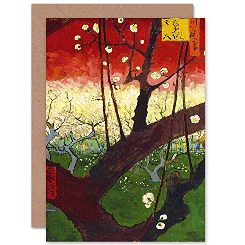 Van Gogh Flowering Plum Tree After Hiroshige Fine Art Greeting Card Plus Envelope Blank Inside Blume Baum