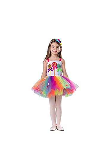 Dress Up Amerika Lutscher Kleid Kostüm - Candyland Tutu Dress Up für Mädchen - Halloween Candy Kostüm für Kinder