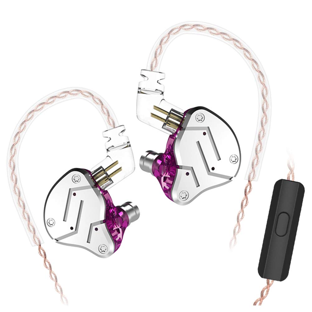 KZ ZSN Kopfhörer 1BA 1DD, KZ HiFi In-Ear-Ohrhörer mit hoher Auflösung, 0,75 mm, 2-poliges Kabel, Geräuschunterdrückung, KZ Kopfhörer