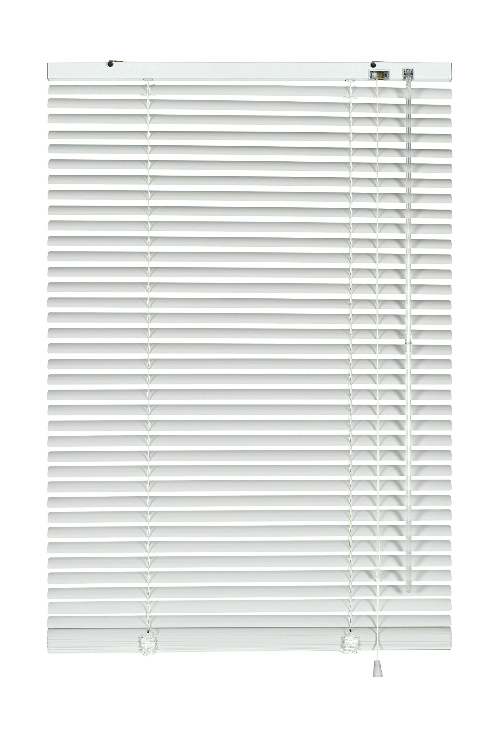 GARDINIA Alu-Jalousie, Sichtschutz, Lichtschutz, Blendschutz, Wand- und Deckenmontage, Aluminium-Jalousie, Weiß, 140 x 175 cm (BxH)