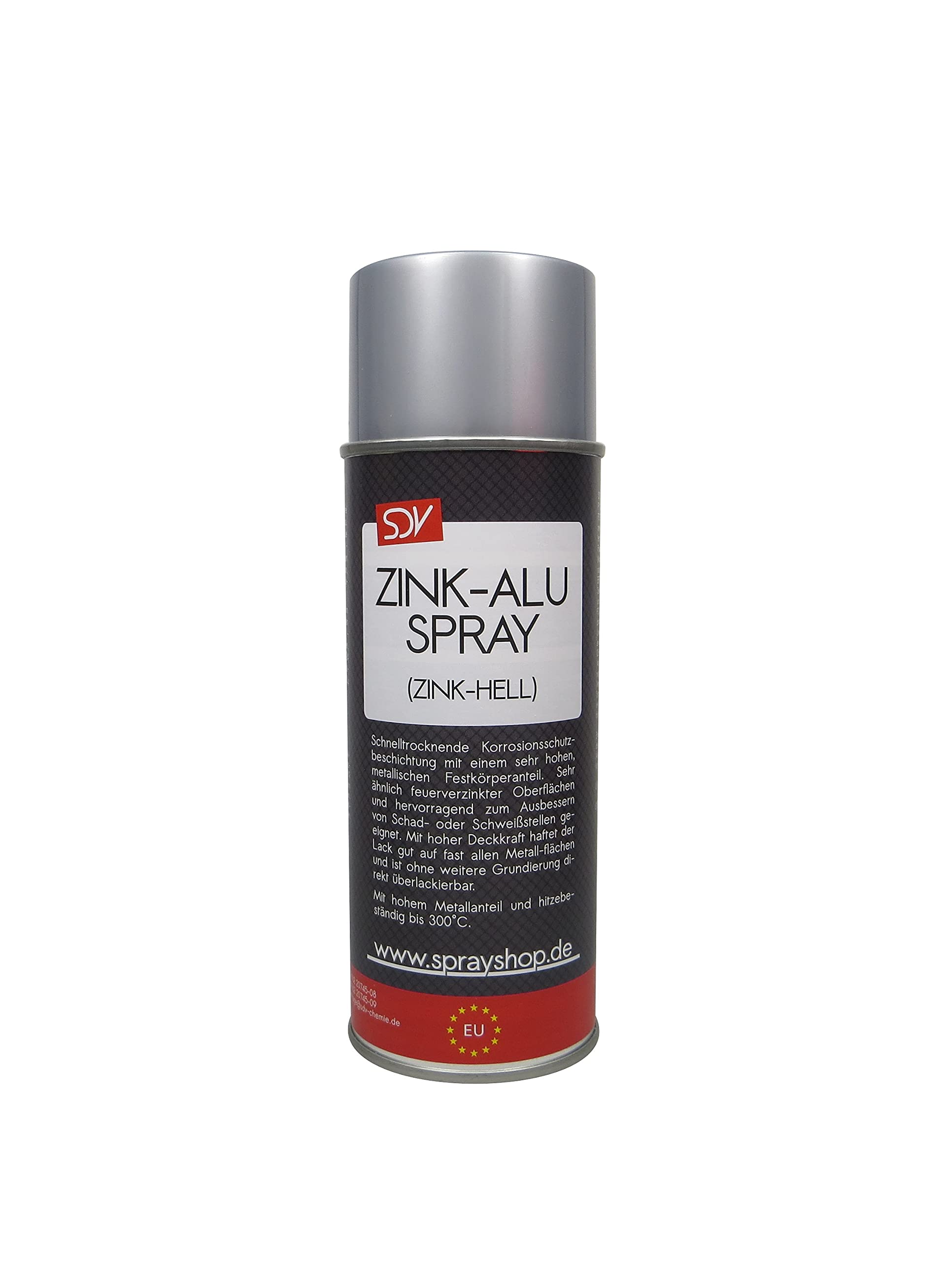 SDV Chemie Zink-ALU-Spray 98% REIN 6x 400m Zink hell Korrosionsschutz Grundierung bis 300°C Zinkspray