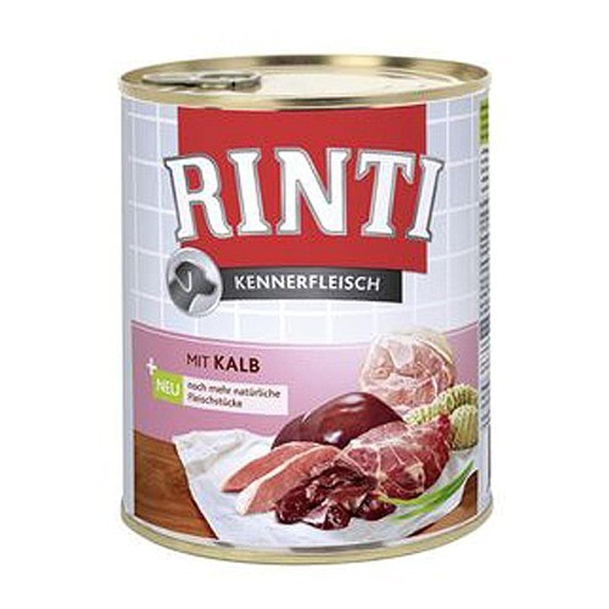 Rinti Pur Kennerfleisch Kalb für Hunde, 12er Pack (12 x 800 g)