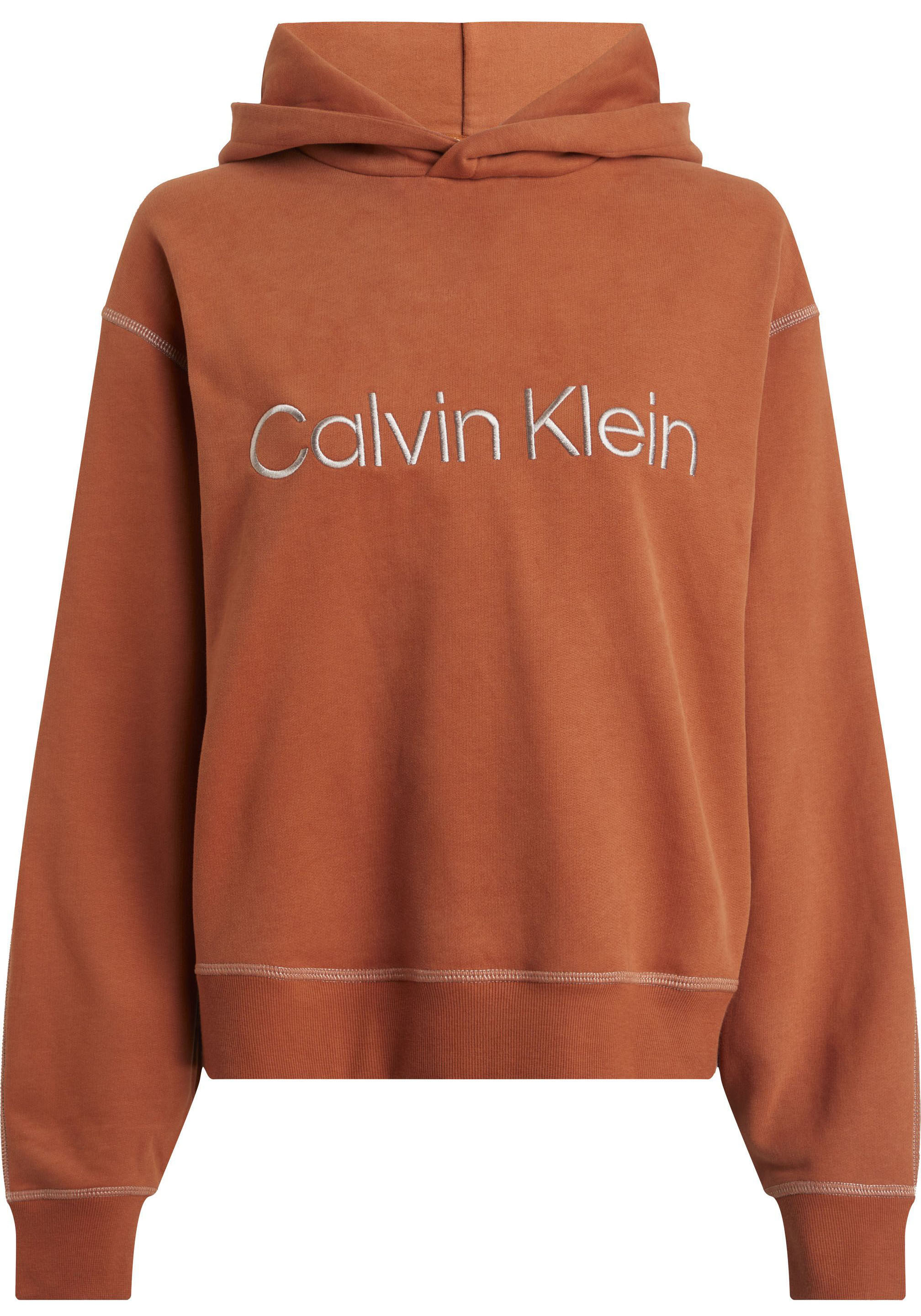 Calvin Klein Damen Hoodie Pullover, Ginger Bread/Copper Coin Stitching, 46