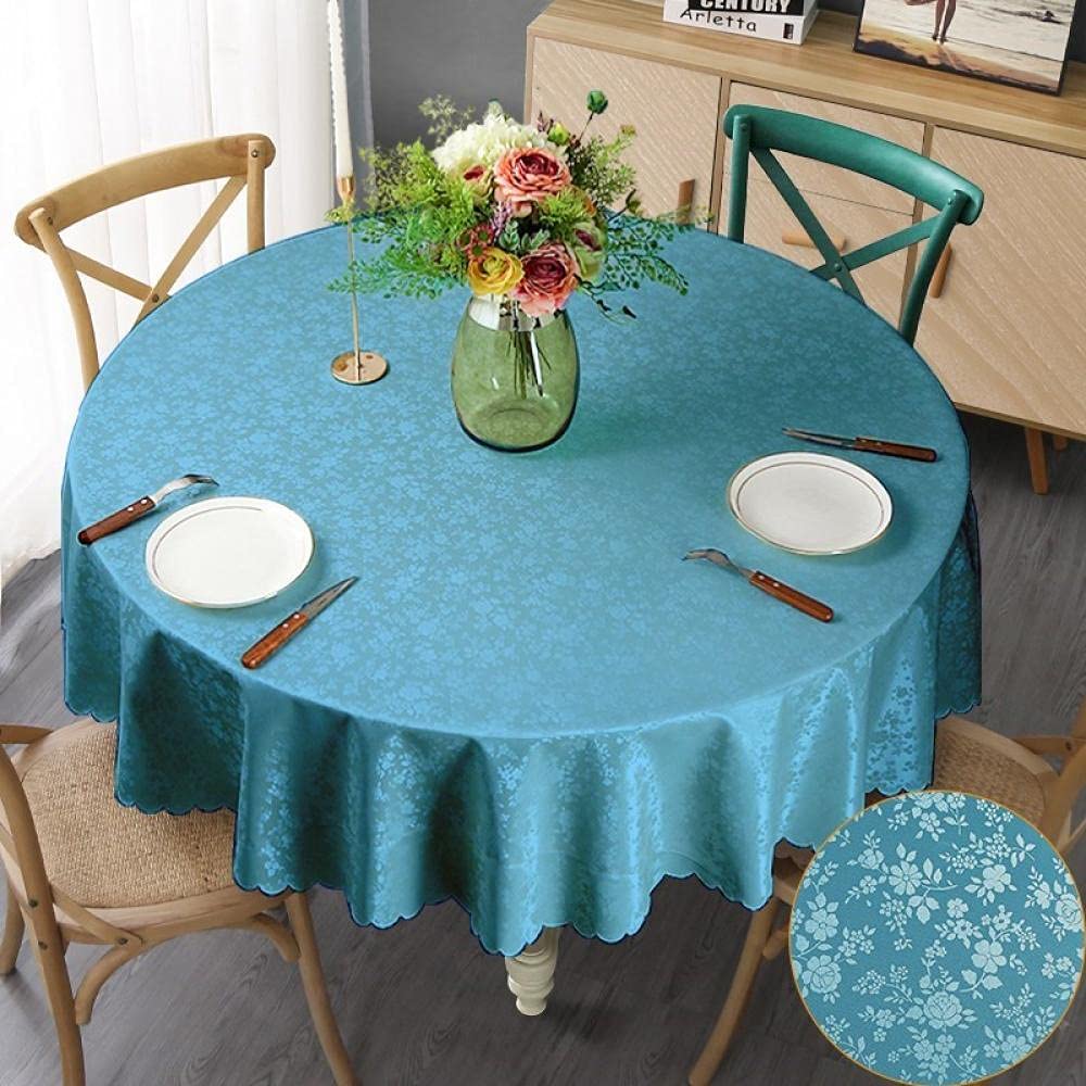 XQSSB Abwaschbar Garten Tisch Decke Verbrühungsschutz Wachstischdecke Tischdecken Blau C 180cm Runder Durchmesser