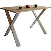 VCM Premium Holz Esstisch Küchentisch Speisetisch Tisch Xona X Schwarz B. 110 x T. 80 cm, Sonoma-Eiche