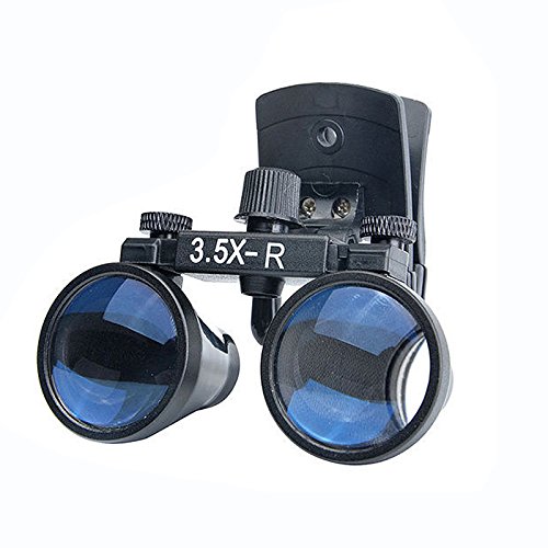 MKDental Fernglas mit Clip für normale Brille, 3,5 x (280-380 mm)