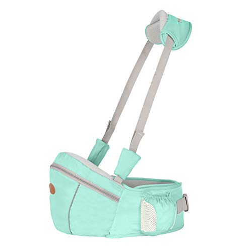 Babytrage Rucksack mit abnehmbaren Hipseat Infant Rucksack Front Carrier Ideal für 0-3 Jahren Kleinkind Carrier, Baby Holder Hellgrün Einheitsgröße