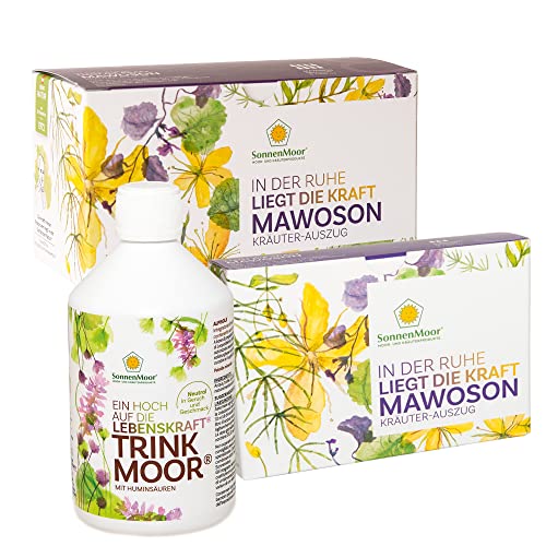 Sonnenmoor Magen-Darm-Nerven Kur - wirksamer Kräuterauszug Mawoson 1100 ml + Sonnenmoor Trinkmoor 500 ml