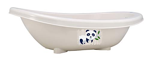 Rotho Babydesign Bio-Badewanne Panda, 100% Biologisch Abbaubar, 80 x 47 x 25 cm, Organic white
