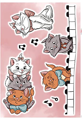 Komar Disney Wandtattoo Aristocats Kittens - 50 x 70 cm (Breite x Höhe) - 7 Teile - Deco-Sticker, Wandaufkleber, Wandsticker, Wanddeko, Kinderzimmer - 14106h