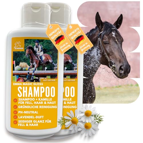 EMMA® SPARSET Pferdeshampoo I Pferdepflege I Fellpflege I Shampoo für Pferde & Hunde I Kamille & Proteinen I milde Reinigung, ph-neutral 2 mal 500 ml