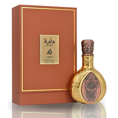 Lattafa perfumes Masa Eau de Parfum für Damen und Herren, 100 ml, Safran, Zitrone, rosa Pfeffer und Mango