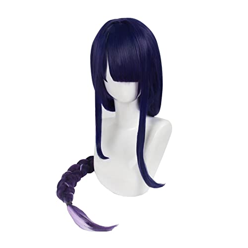 Baal Cosplay Wig Game Genshin Impact Shogun Women 110cm Long Graident Purple Braided Hair Peluca Anime Wigs