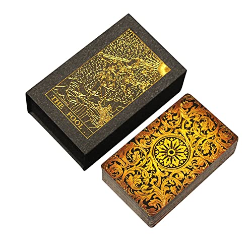 CABINE Tarotkarten Aus Goldfolie, Pvc, Wasserdicht, Brettspiel, Brettspielkarten/Glasiertes Goldenes Tarot