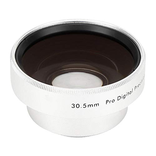 0,45X Kamera Vergrößerung Zusätzliches Objektiv - Weitwinkel Kameraobjektiv - Aluminiumlegierung + Optisches Glas - Für 30,5 Mm Kameraobjektive (Silber)