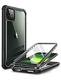 i-Blason iPhone 11 Pro Max Hülle Bumper Case 360 Grad Handyhülle Transparent Schutzhülle Cover [Ares] mit eingebautem Displayschutz 6.5 Zoll 2019 Ausgabe (Schwarz)