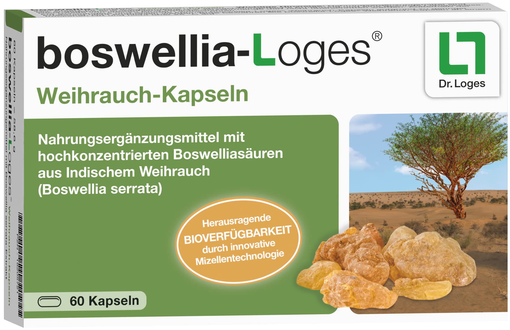 boswellia-Loges® Weihrauchkapseln - 60 Kapseln - Hochkonzentriert und maximal bioverfügbar