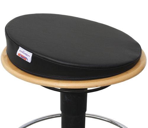 Sitzkeil RUND | orthopädisches Sitzkissen | Durchmesser 38 cm Höhe 7,5 cm | Bezug: Skai schwarz | robust, pflegeleicht, formstabil |