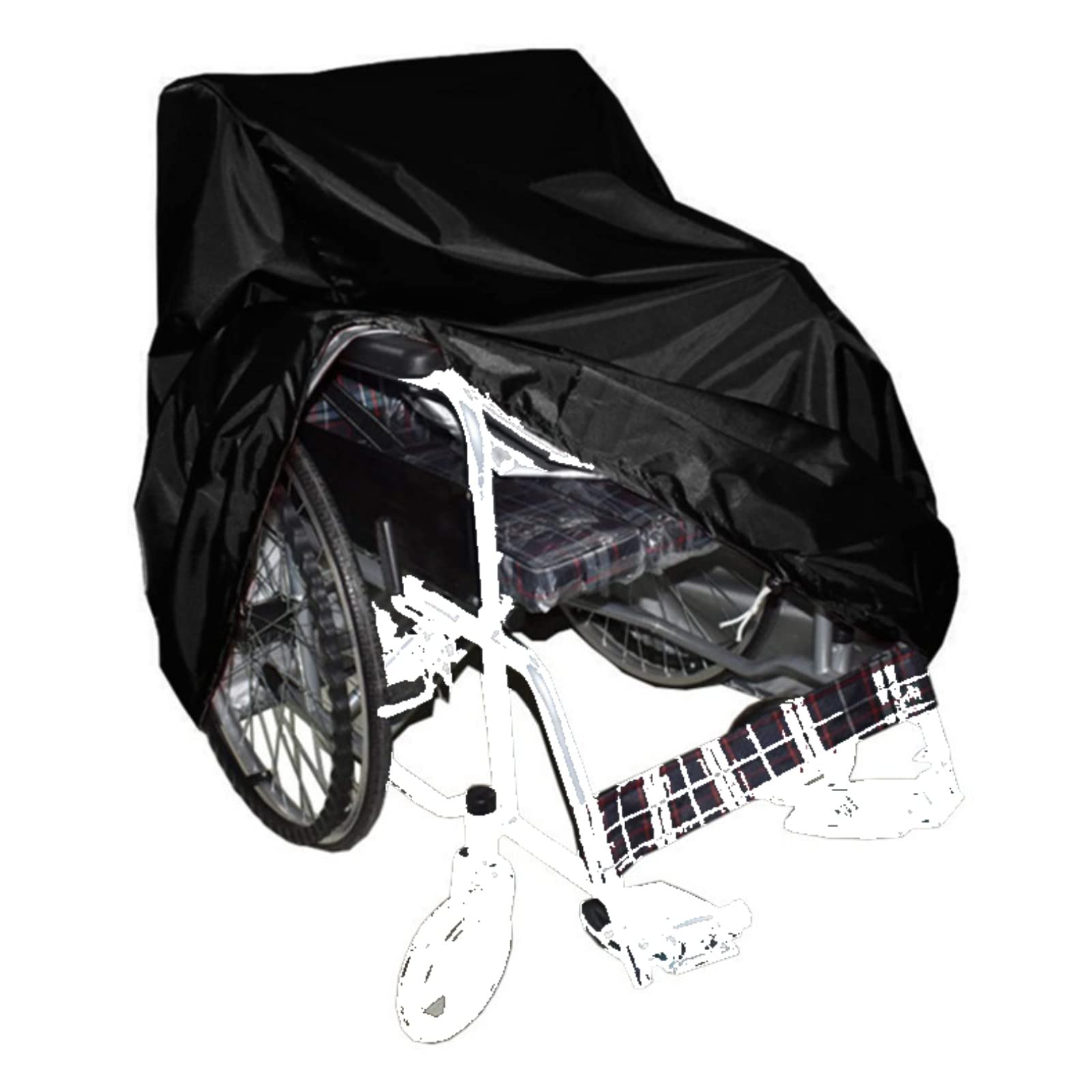Rollstuhl Abdeckung, Abdeckplane Für Elektromobil Mit Kordelzug, Wasserdicht Und UV-beständig, 210D Oxford Schwarz (L)