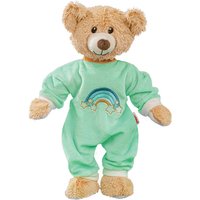 Heless 85-Kuscheltier Teddy Dreamy mit mintfarbenem Softvelours-Strampler, ca. 32 cm großer Teddybär zum Liebhaben und als Spielgefährte für Babys und Kleinkinder, braun