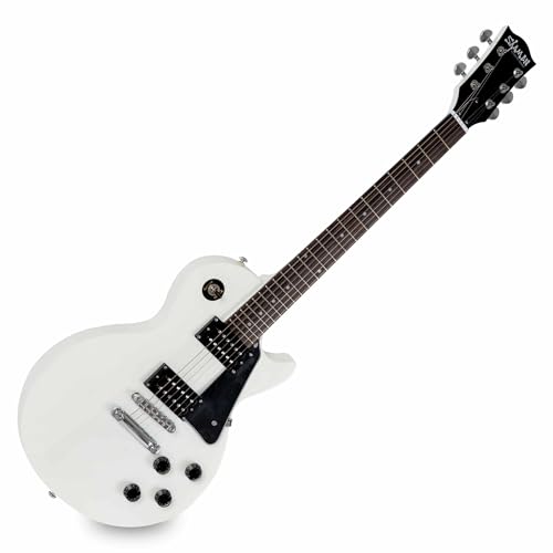 Shaman Element Series SCX-100W - E-Gitarre in Single Cut-Bauweise - geleimter Hals aus Mahagoni - Macassar-Griffbrett - weiß
