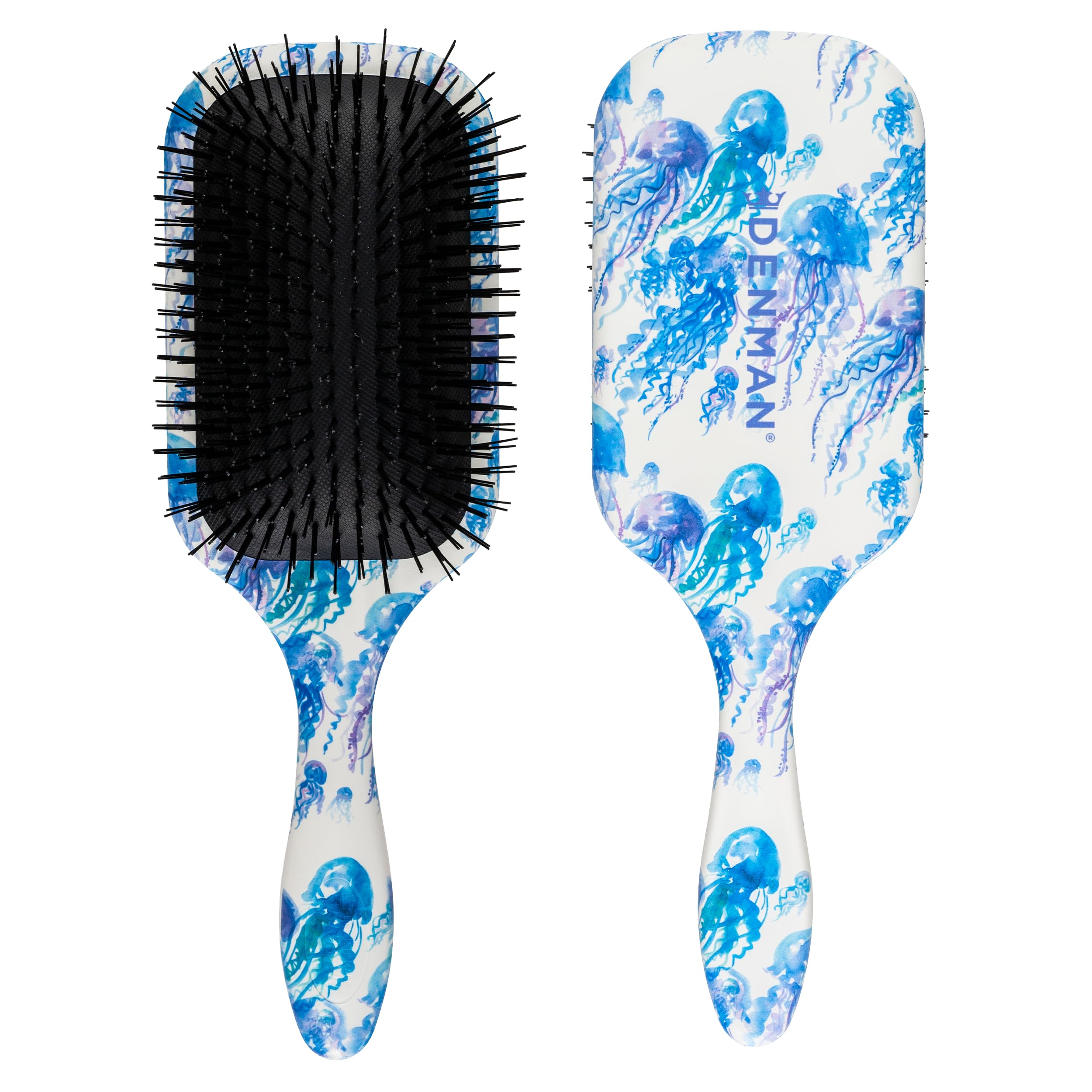 Denman Tangle Tamer Ultra (Quallen) Entwirrungspaddelbürste für lockiges Haar und schwarzes Naturhaar – Verwendung mit nassem und trockenem Haar, D90L