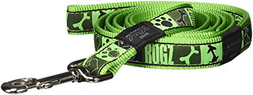 Rogz Premium Muster Band Design Hund Leine für extra große Hunde, 2,5 cm breit, 6 'lang, Lime Juice Fresh Spring Design