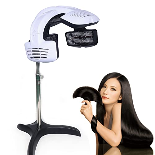 Begoniape Trockenhaube 800W Haartrockner Professionel Dauerwelle Haartrockenhaube Fünfwegeerwärmung Salon Friseur mit LCD-Display Schnelle Erwärmung 0-60 ℃ Weiß