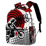 LORVIES Motocross-Motorrad-Rucksack, lässiger Rucksack, Schulterrucksack, Büchertasche für Schule, Studenten, Reisetaschen