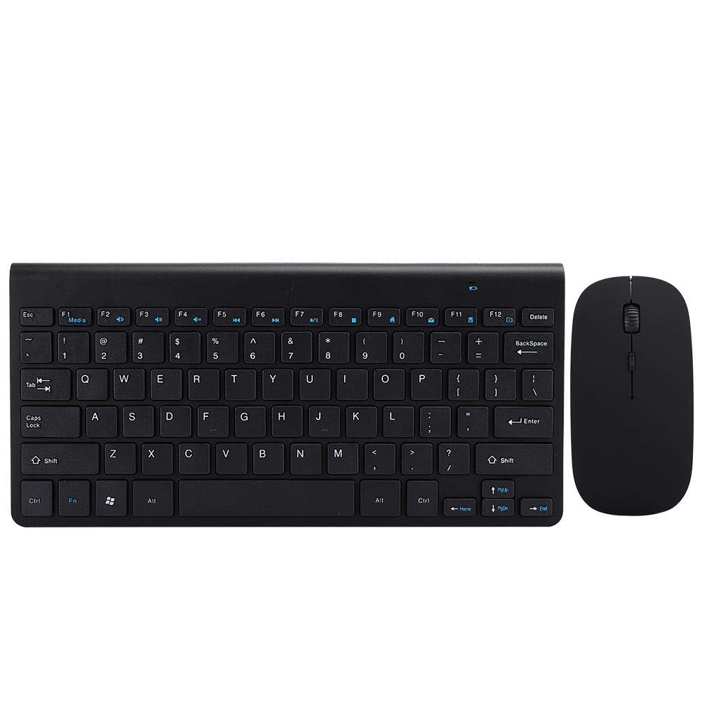 Goshyda 2.4G Wireless-Tastatur + Maus-Set, Ultra-dünnes ergonomisches -Design Komfortable Tastatur für Zuhause, Büro, Unternehmen(Schwarz)
