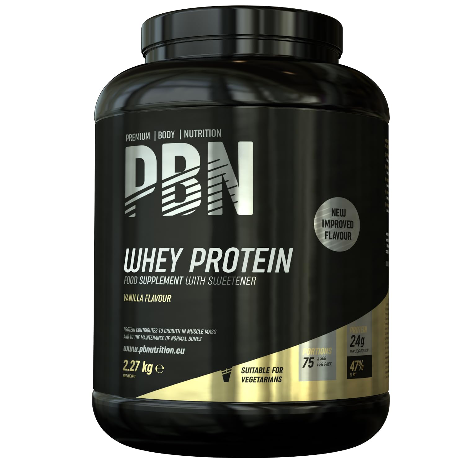 PBN Premium Body Nutrition Premium Body Nutrition Whey Protein / Molkeeiweißpulver, 2,27 kg Vanille, Neuer verbesserter Geschmack