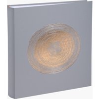 EXACOMPTA - Ref.-Nr. 16265E – Fotoalbum Ellipse – 300 Fotos – 60 weiße Seiten – Format 29 x 32 cm – Einband aus grauem Kunstleder mit einer roségoldfarbenen Markierung in Ellipsenform