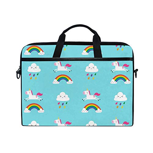 LUNLUMO Rainbow Unicorn Happy Pattern 15 Zoll Laptop und Tablet Tasche Durable Tablet Sleeve for Business/College/Women/Men
