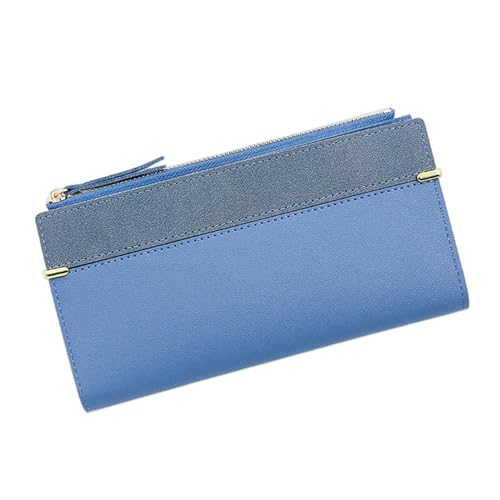 MdybF Geldbörse Damen Frauen Langstil Brieftasche Reißverschluss Hasp -Handy -Taschen Brieftasche-Blau