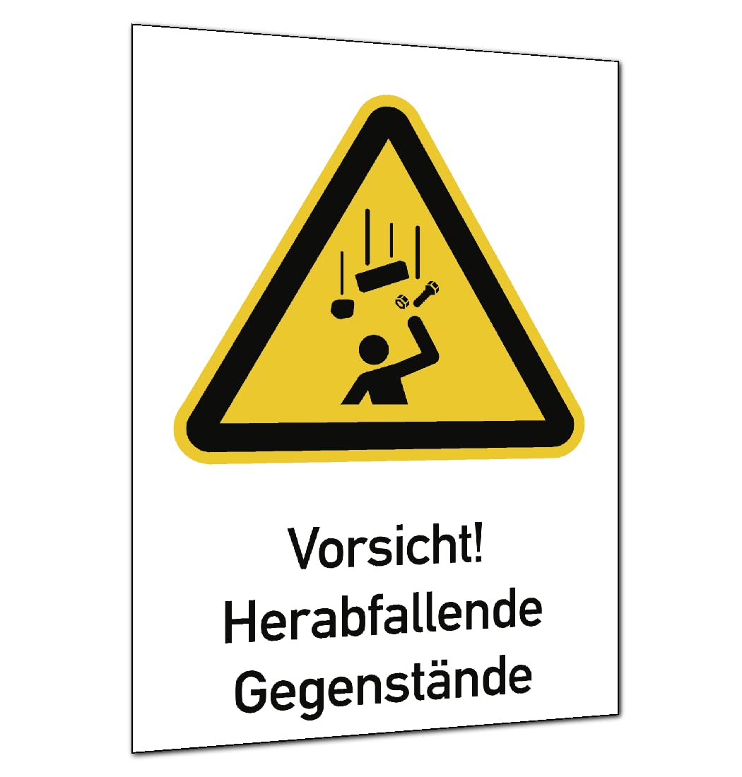 Vorsicht! Herabfallende Gegenstände, Kombischild, Alu, 262x371 mm