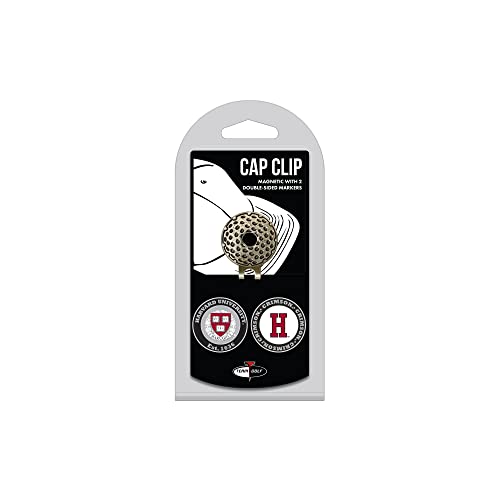 Team Golf NCAA Harvard Crimson Cap Clip mit 2 Golfballmarkern, Golfkappen-Clip mit 2 abnehmbaren, doppelseitigen Emaille-Magnetballmarkern, lässt Sich leicht an Hüten befestigen